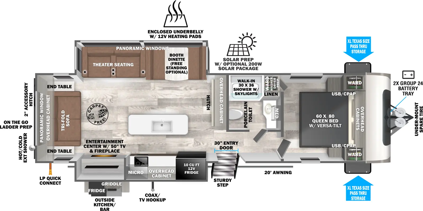 Hemisphere Travel Trailers 273RL Floorplan